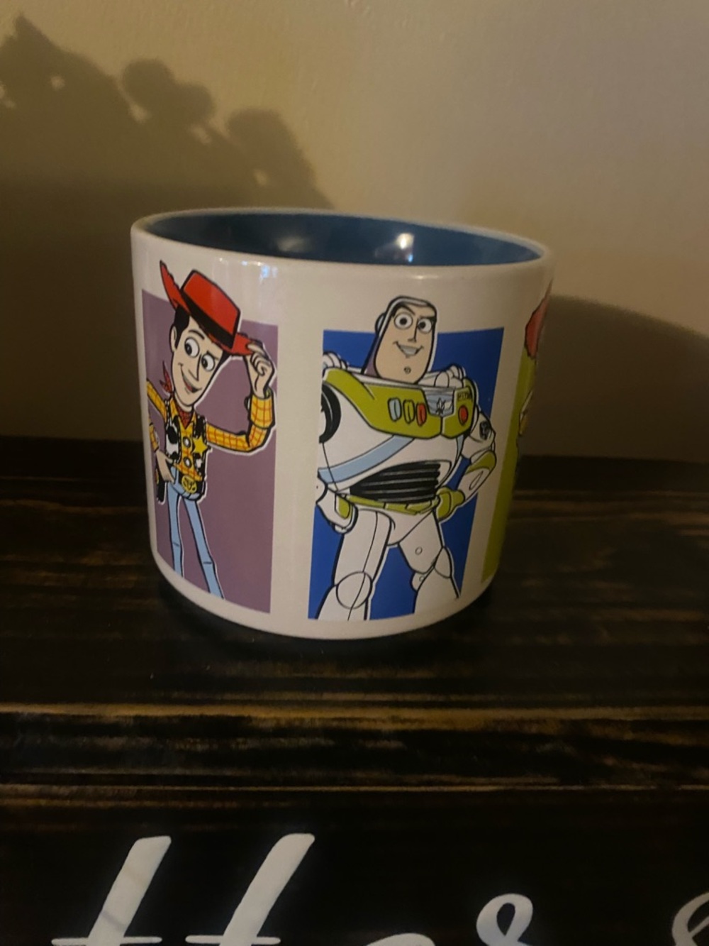 Toy Story Character Mug - Woody & Buzz Lightyear - White with Blue Interior